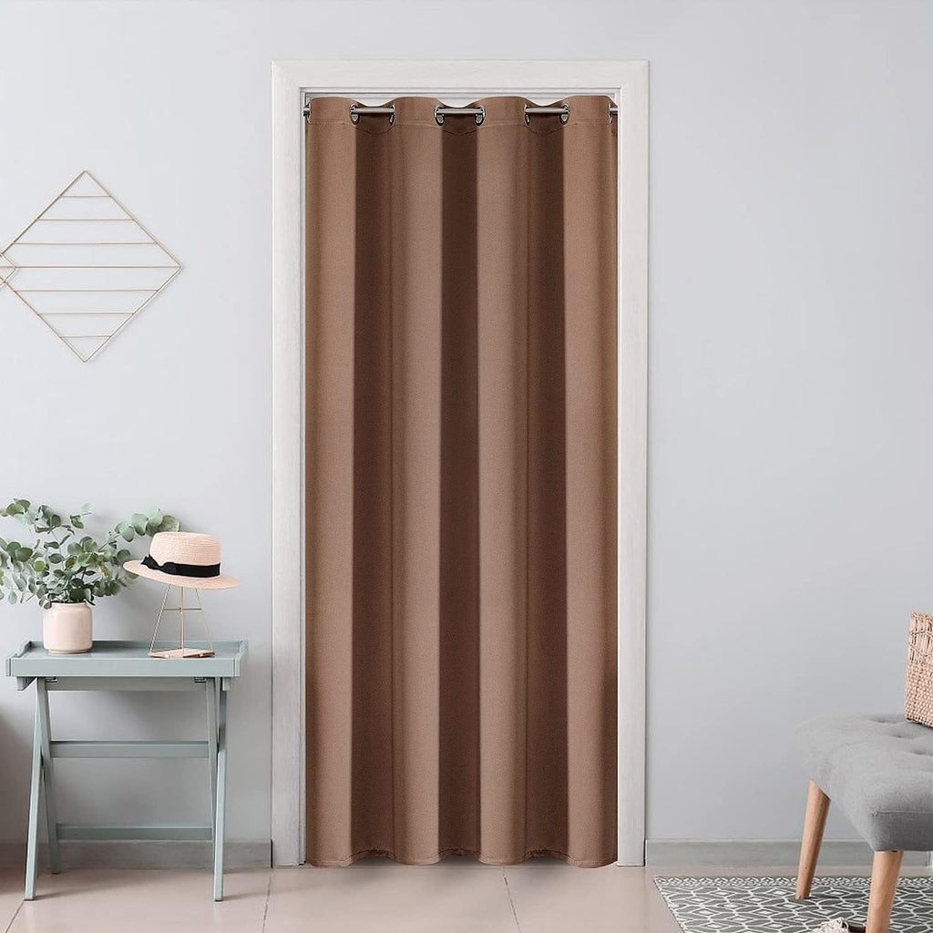 ChrisDowa Blackout Door Curtains for Doorway Privacy, Grommet Closet Curtains for bedroom closet door, Thermal Insulated Temporary Doorway…