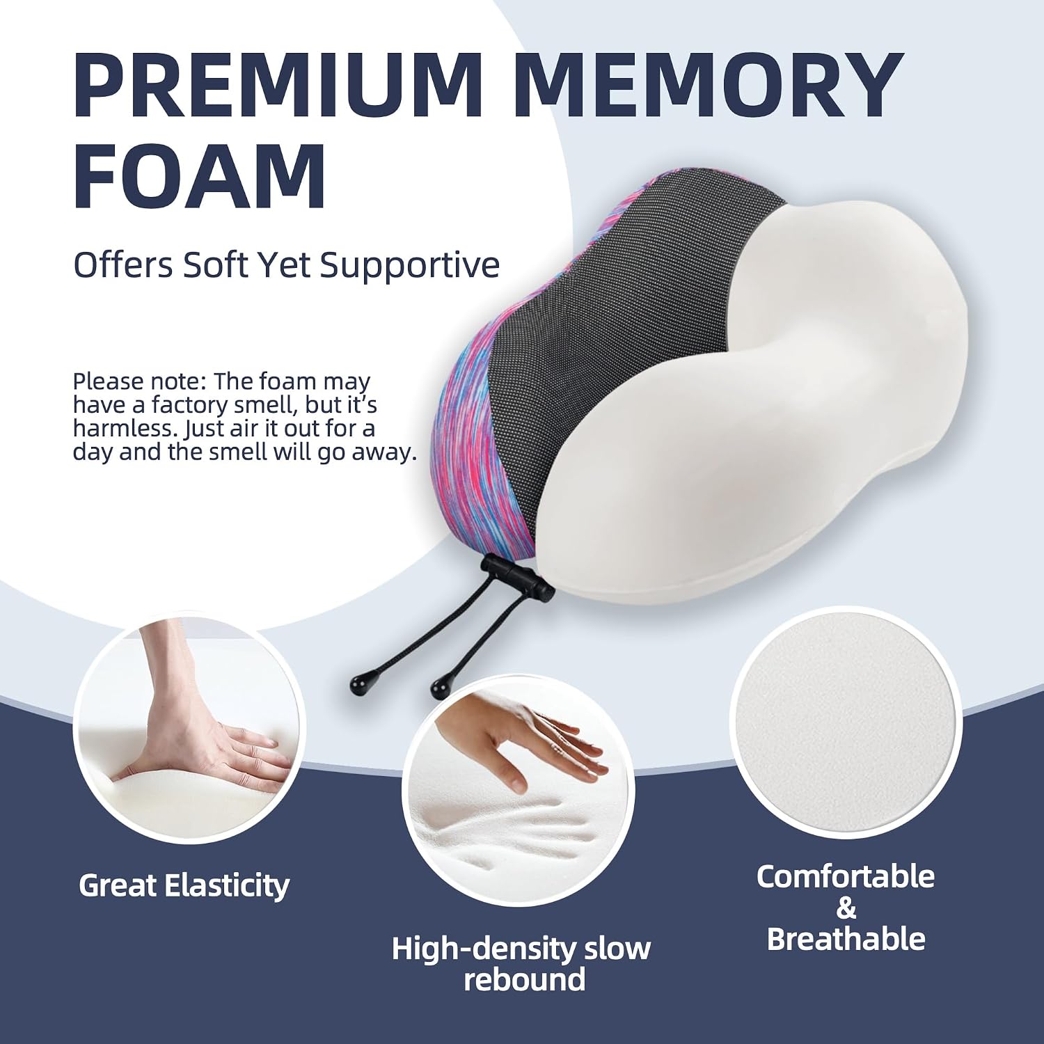 Travel Pillow with Extra Large Hood for Airplane Long Flights Privacy and Comfort Memory Foam with Skin-Friendly Cover for Road Trip…