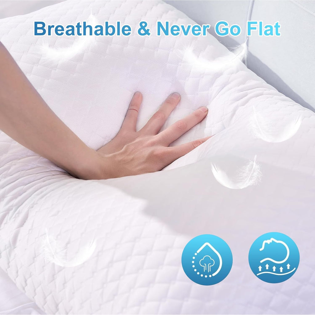 NTCOCO Cooling Bed Pillows King Size Pack of 2 for Sleeping Shredded Memory Foam Bed Pillows Adjustable Gel for Side Stomach Back…