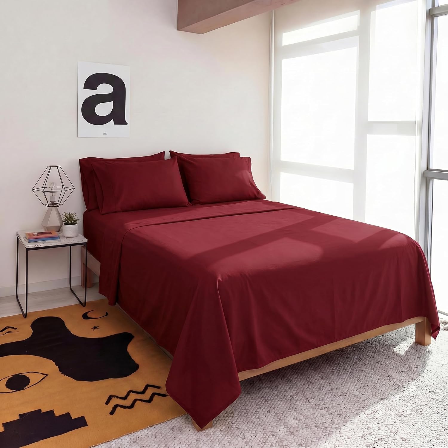 Perupima Peru Pima 415 Thread Count Percal King Sheet Set - 100% Peruvian Pima Cotton, 4 Piece (Flat, Fitted, 2 Pillowcases) - Cooling, Cri…