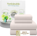 SupremeElegence SUPREME ELEGANCE 4 Pcs 100% Cotton Queen Sheet Set, Light Pink, 400 Thread Count, Percale Weave, Cooling, Long Staple Cotto…