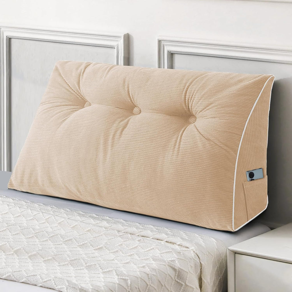 Sasttie Headboard Pillow Twin/Twin XL, Wedge Pillow Headboard for Dorm, Triangular Daybed Backrest Cushion for Sitting or Reading in Bed, w…
