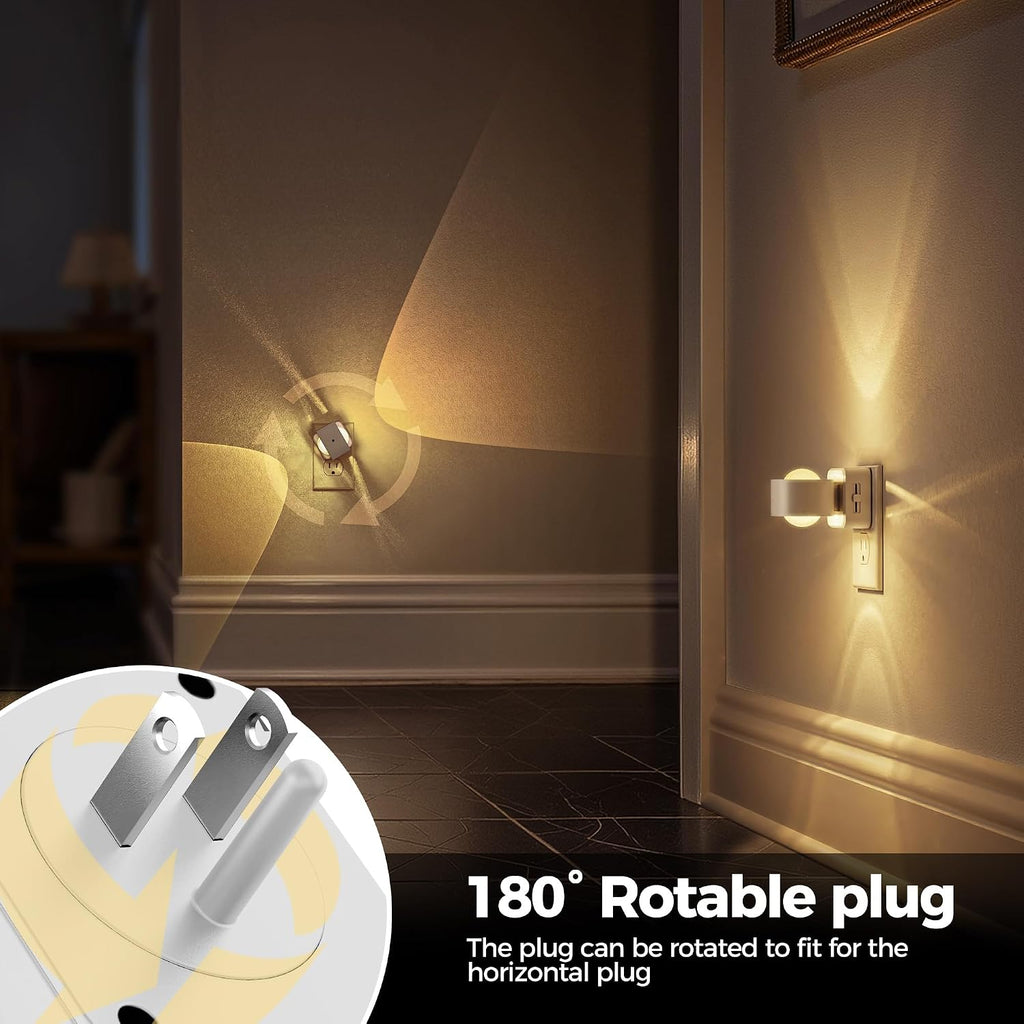 Briignite Night Light Projector, LED Night Lights Plug into Wall, 180° Rotating Night Light for Kids, Dusk to Dawn Sensor, 0-150LM…