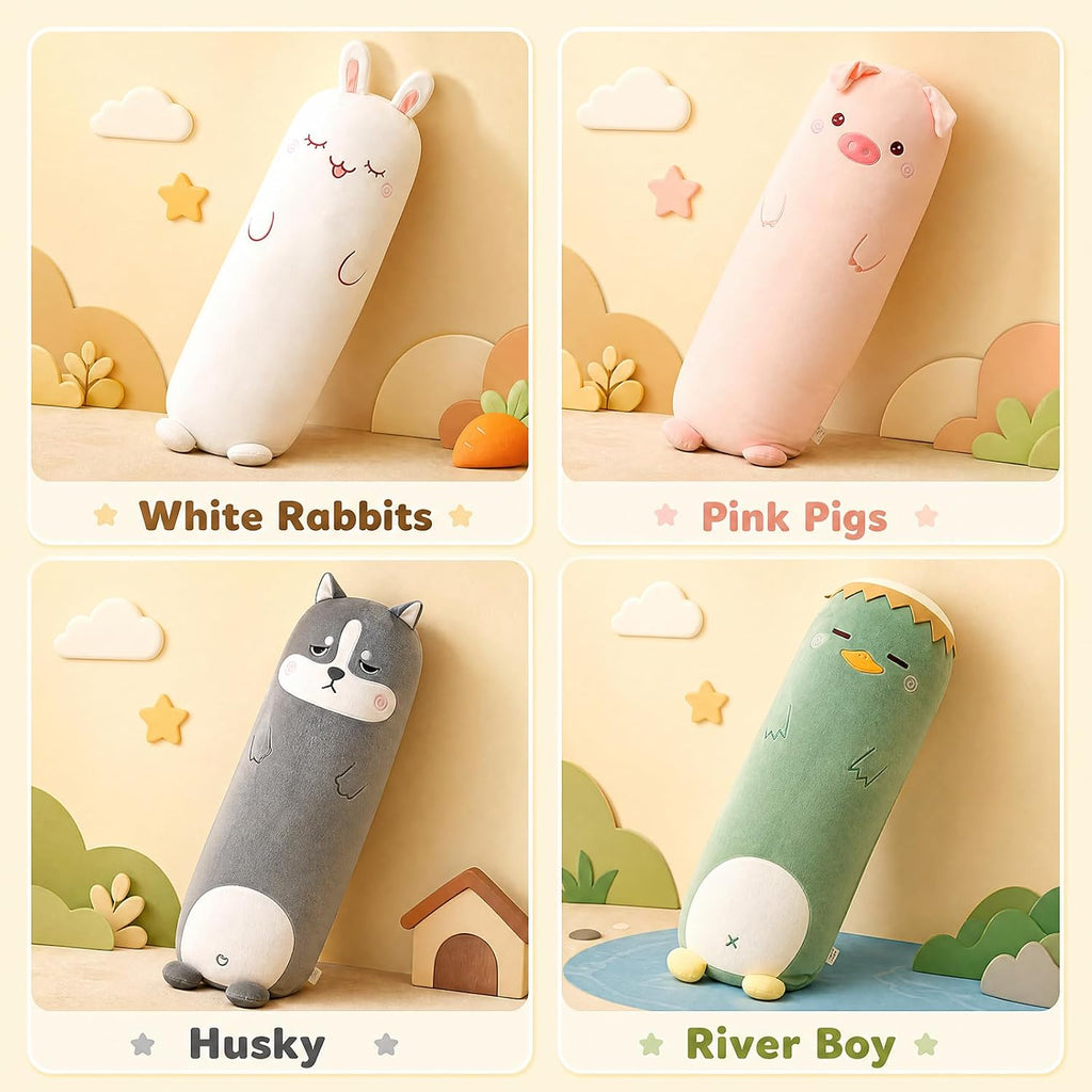 Long Plush Cute Body Pillows 39" Cuddle Stuffed Animal Shaped Bed Body Pillows Soft Cotton Plushies Doll Toy Gifts (Bear, 39 Inch)