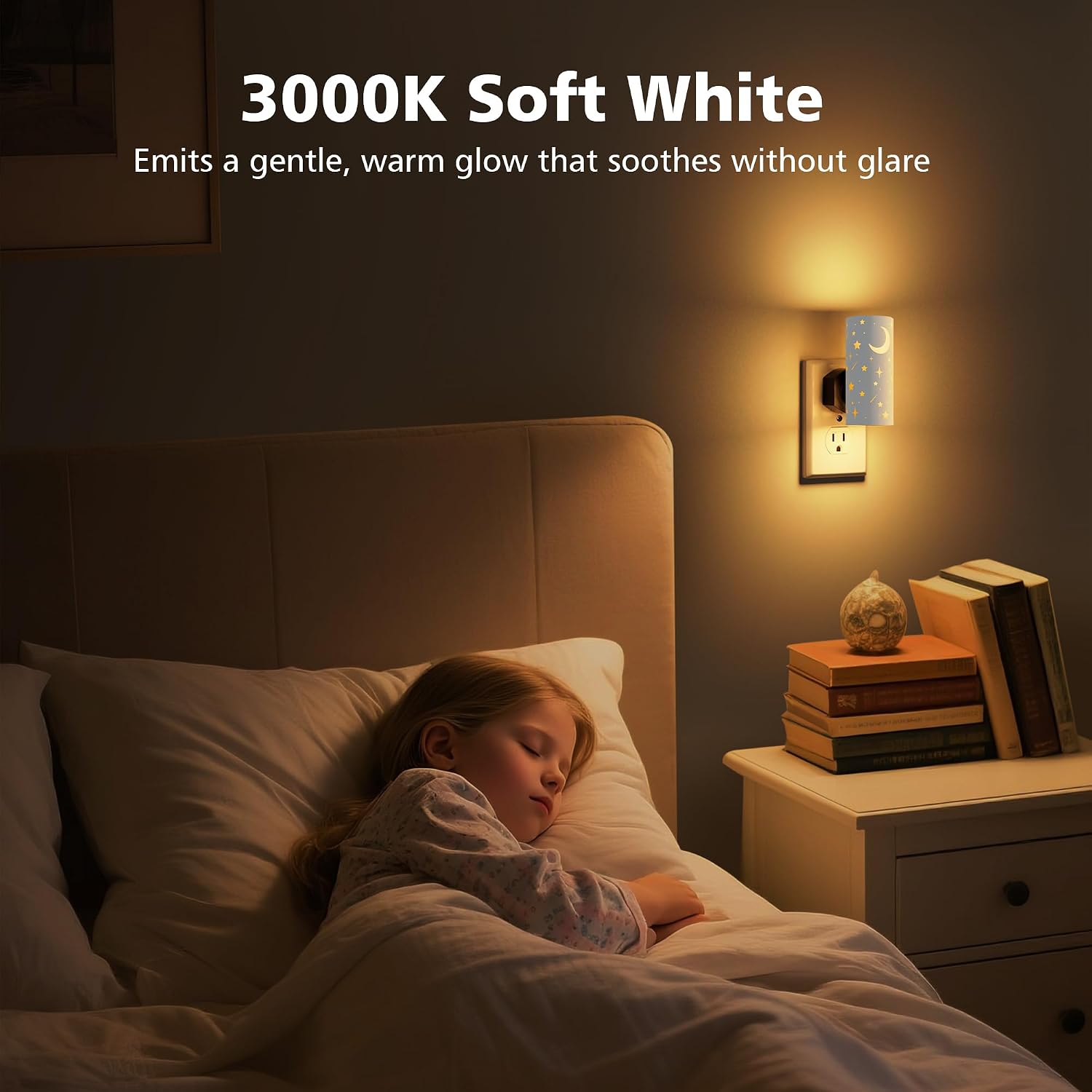 LED Night Lights Plug into Wall, 2-Pack 3000K Bright Plug in Nightlights, Dusk-to-Dawn Sensor, Dimmable 0-100LM, Auto-On/Off, Home Decor…