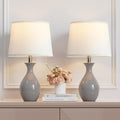 PARTPHONER Table Lamp Set of 2, Modern Ceramic Bedside Lamps for Night Stands, Classic Small Lamp Nightstand Lamp for Bedroom Living Room…