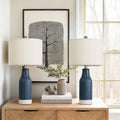 23.75" Modern Ceramic Table Lamps Set of 2, Stylish Bedside Lamps for Bedroom, Gorgeous Lamps for Nightstand, Lamps for Living Room…