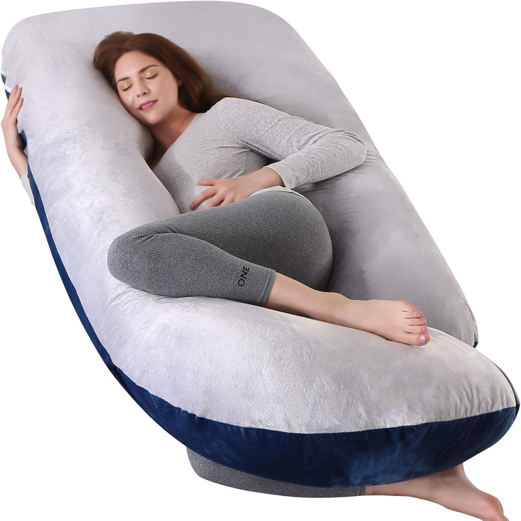 U-Shaped Full Body Pregnancy Pillow for Sleeping – 57" Maternity Pillow with Removable Cover, Support for Back, Legs, Belly & Hips…