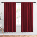 NICETOWN Christmas Burgundy Blackout Curtains and Drapes - Thermal Insulated Solid Rod Pocket Blackout Draperies/Panels for Guest Room (1…