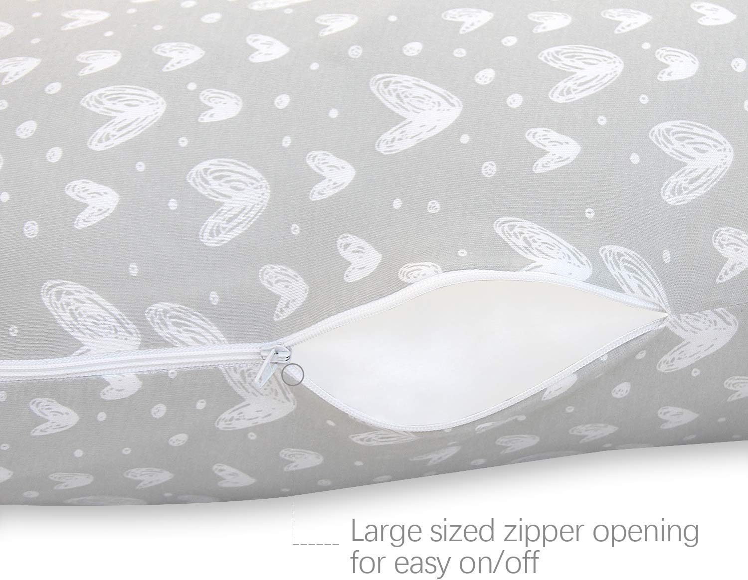 Pregnancy Pillow Cover U-Shaped (ONLY Pillowcase), Super Soft Replacement Cover for Maternity Pillow, Full Body Asymmetric Pregnancy…