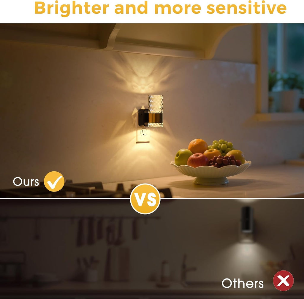 L LOHAS LED Night Light, Modern Night Lights Plug into Wall, 3000K Soft Warm 0-100LM Adjustable Night Lights, Automatic Nightlights Plug…