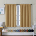Simplebrand Ava Gold Short Blackout Curtains for Bedroom 45 Inches Long 2 Panels Set, Solid Thermal Insulated, Energy Saving Window Treatme…