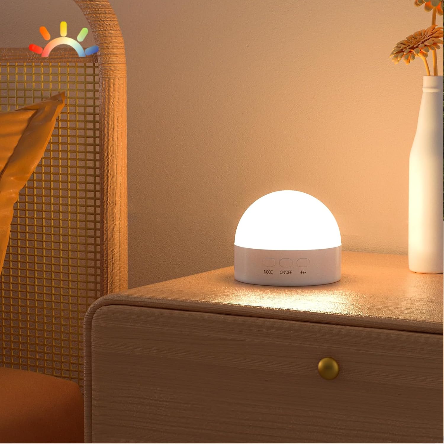 Kintion Portable Night Light, Dimmable 8 Color Lighting, 1800mAh Battery Rechargeable, Small LED Lamp for Nursery, Baby, Kids and…