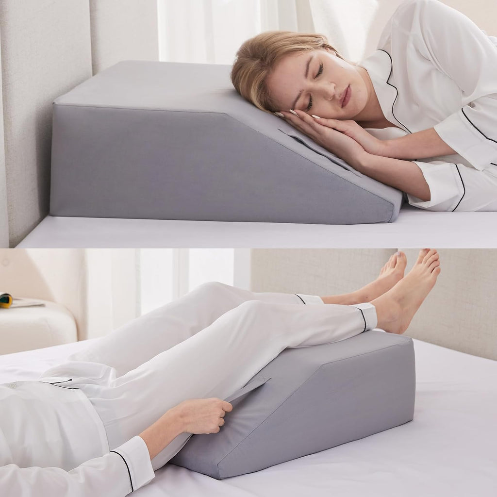 Ruqmuis Leg Elevation Pillow for After Surgery, 10inch Foam Leg Elevating Pillow for Swelling and Blood Circulation, Leg Wedge Pillow for S…