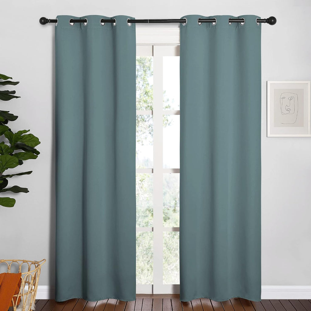 NICETOWN Modern Blackout Curtains Noise Reducing, Thermal Insulated and Privacy Room Darkening Drape Panels for Boy's Guest Room Door…