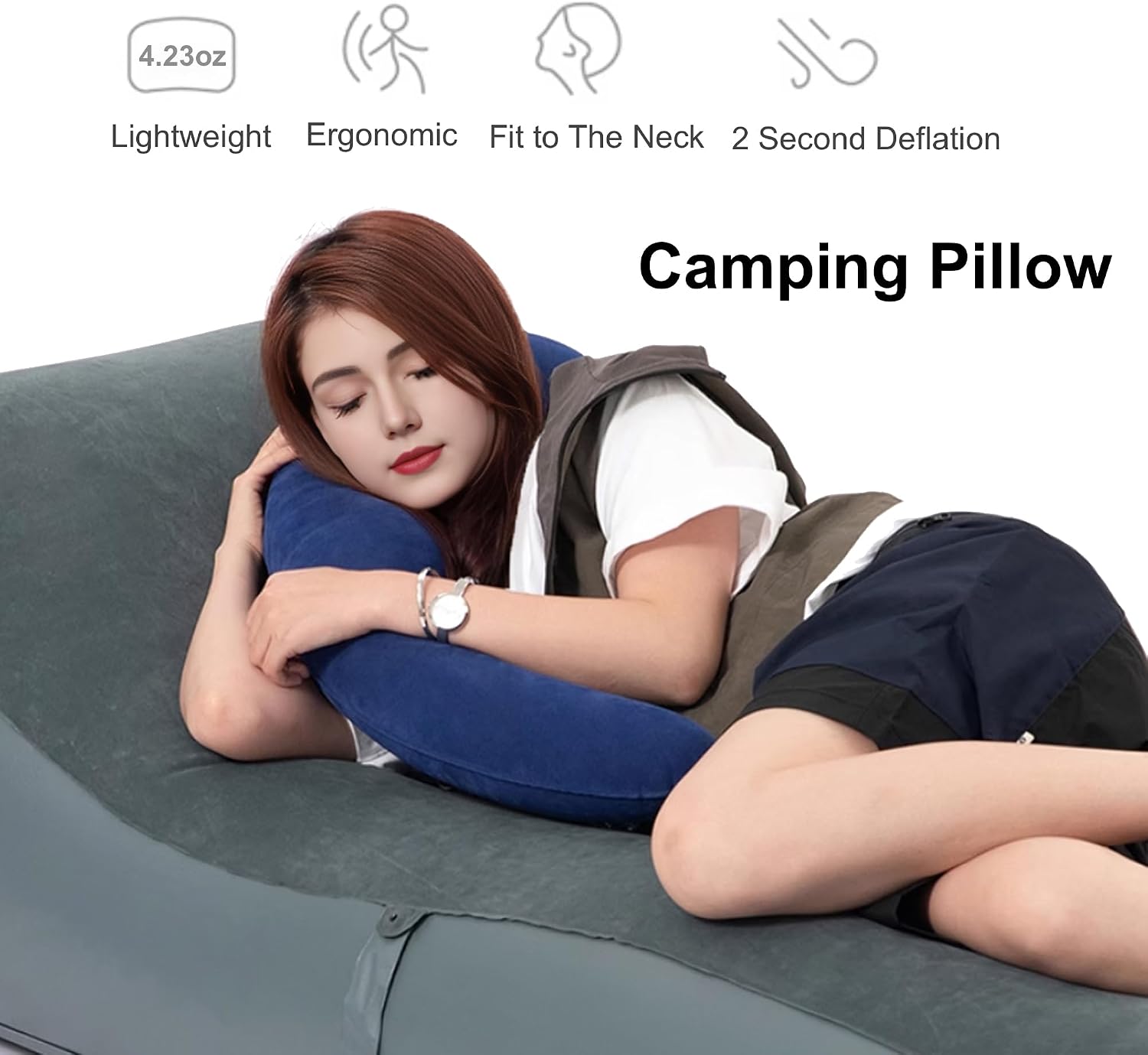 Inflatable Neck Pillow for Traveling on Plane, Inflatable Travel Pillows for Airplanes, Kids Body Pillow, Kids Neck Pillows for Travel…