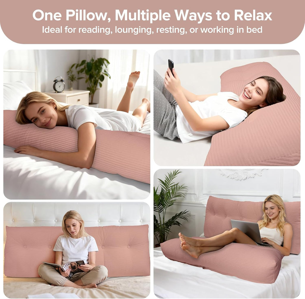 Royal Choice Headboard Pillow for Sitting Up in Bed, Twin Size Backrest Triangle Reading Pillow for Daybed, Supportive Bed Back Pillow for…