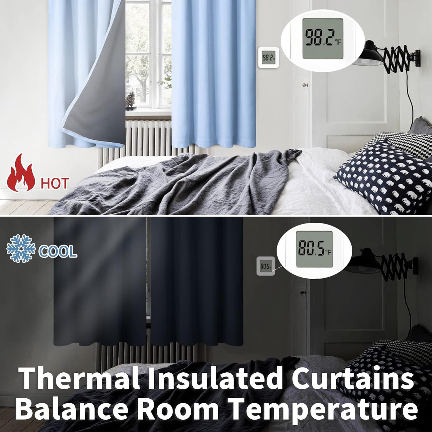 BGment Blackout Curtains for Bedroom 2 Panels Set, 100% Black Out Bedroom Curtains Thermal Insulated Rod Pocket Double Layer Window…