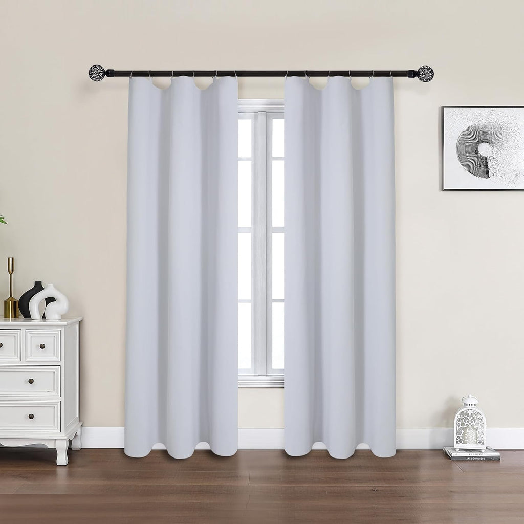 Chyhomenyc 2 Panels 100% Blackout Curtain Liners with 13 Rings, Blackout Liners for Behind Curtains for 84 Inch Curtains, Each 40Wx80L, 2…