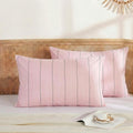 Merryword Pink Striped Pillowcases, 100% Cotton Pillow Cases, King Size Pillowcases, Soft Breathable Pinstripe Pillow Covers, Set of 2 Cott…