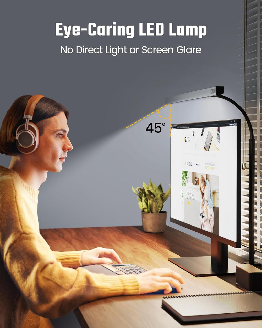 SUPERDANNY LED Desk Lamp for Office Home, Eye-Caring Desk Light with Adjustable Gooseneck, 12W Touch Control Dimmable Brightness…