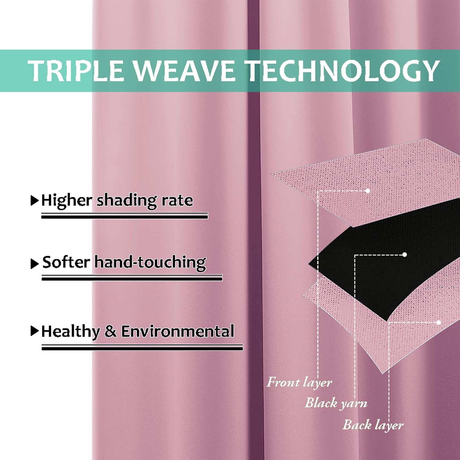 Nicetown Full Shading Curtains 90" Long 2 Panels Set for Windows, Super Heavy-Duty Black Lined Blackout Curtains for Bedroom, Privacy Assur…