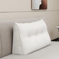 Headboard Twin Wedge Pillow White Corduroy Reading Pillows Triangle Bolster Pillow for Sitting in Dorm Bed Adults Backrest Support, Body…