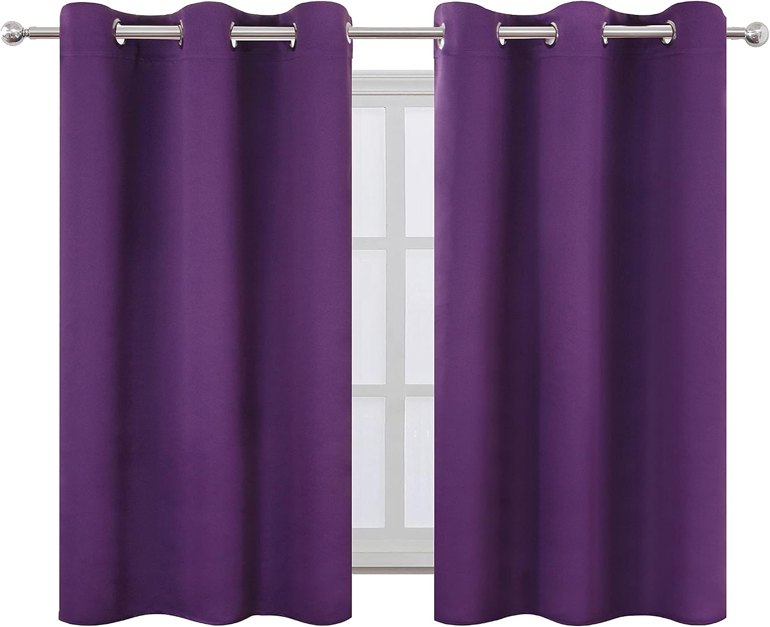 Lemomo Purple Blackout Curtains 34 x 54 Inch Length/Set of 2 Curtain Panels/Thermal Insulated Room Darkening Blackout Curtains for Bedroom…