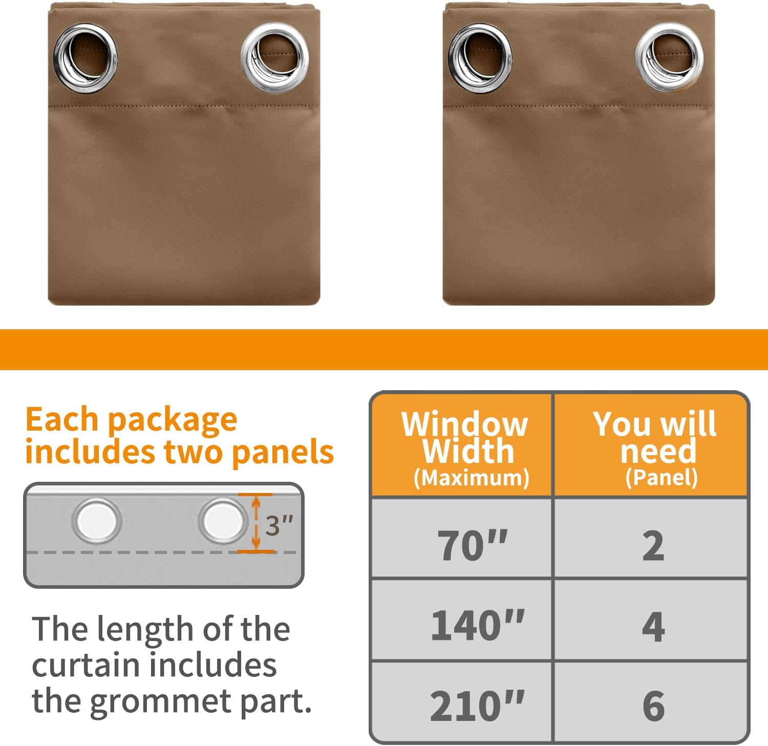 YoungsTex Taupe Blackout Curtains for Bedroom 63 Inch Length - Thermal Insulated Window Drapes with Grommet Room Darkening Privacy for Livi…
