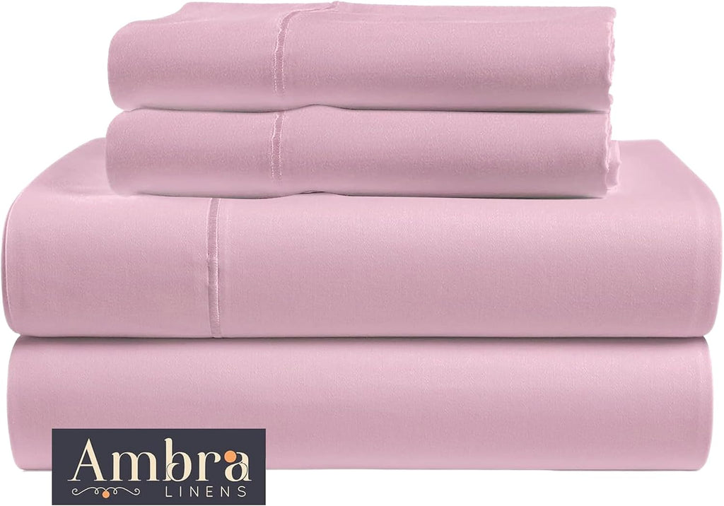 Ambra Linens 100% Organic Cotton Sheets King Size - 4 PC Organic King Size Sheets Set - Soft, Comfy, Breathable & Cooling - 16” Deep Pocket…