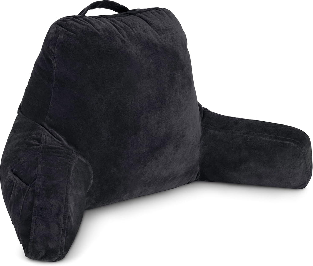 HusbandPillow Husband Pillow Black, Original Reading Pillow in Bed Rest Chair, Shredded Memory Foam Large Lounge Cushion Adult Backrest wit…