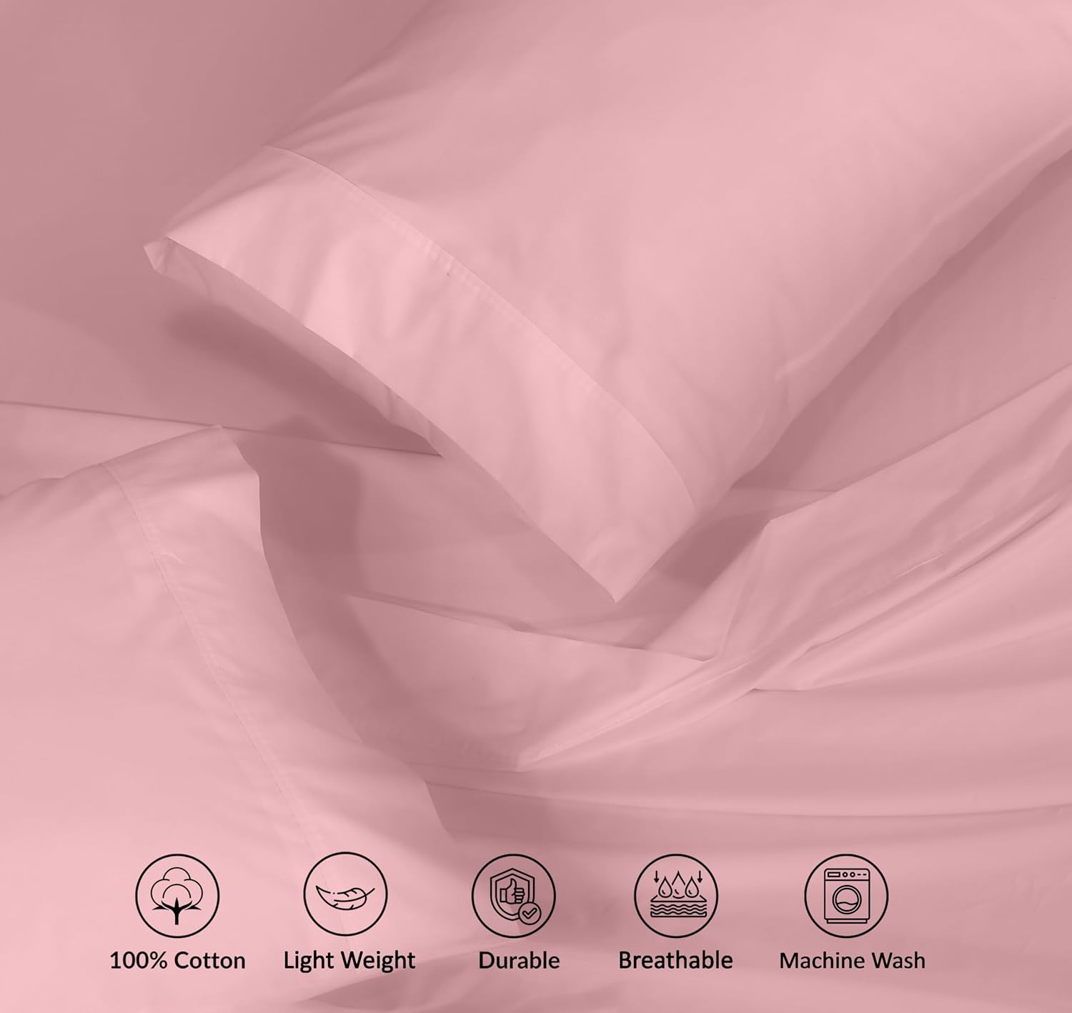Ruvanti 100% Cotton Percale Sheets Queen Size – Crisp Cooling Bed Sheets for Hot Sleepers, Deep Pocket 16”, Soft Breathable & Durable Hotel…