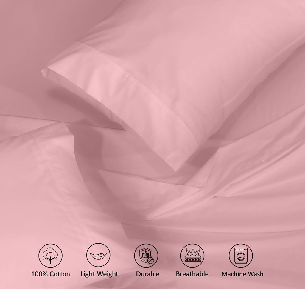 Ruvanti 100% Cotton Percale Sheets King Size – Crisp Cooling Bed Sheets for Hot Sleepers, Deep Pocket 16”, Soft Breathable & Durable Hotel-…
