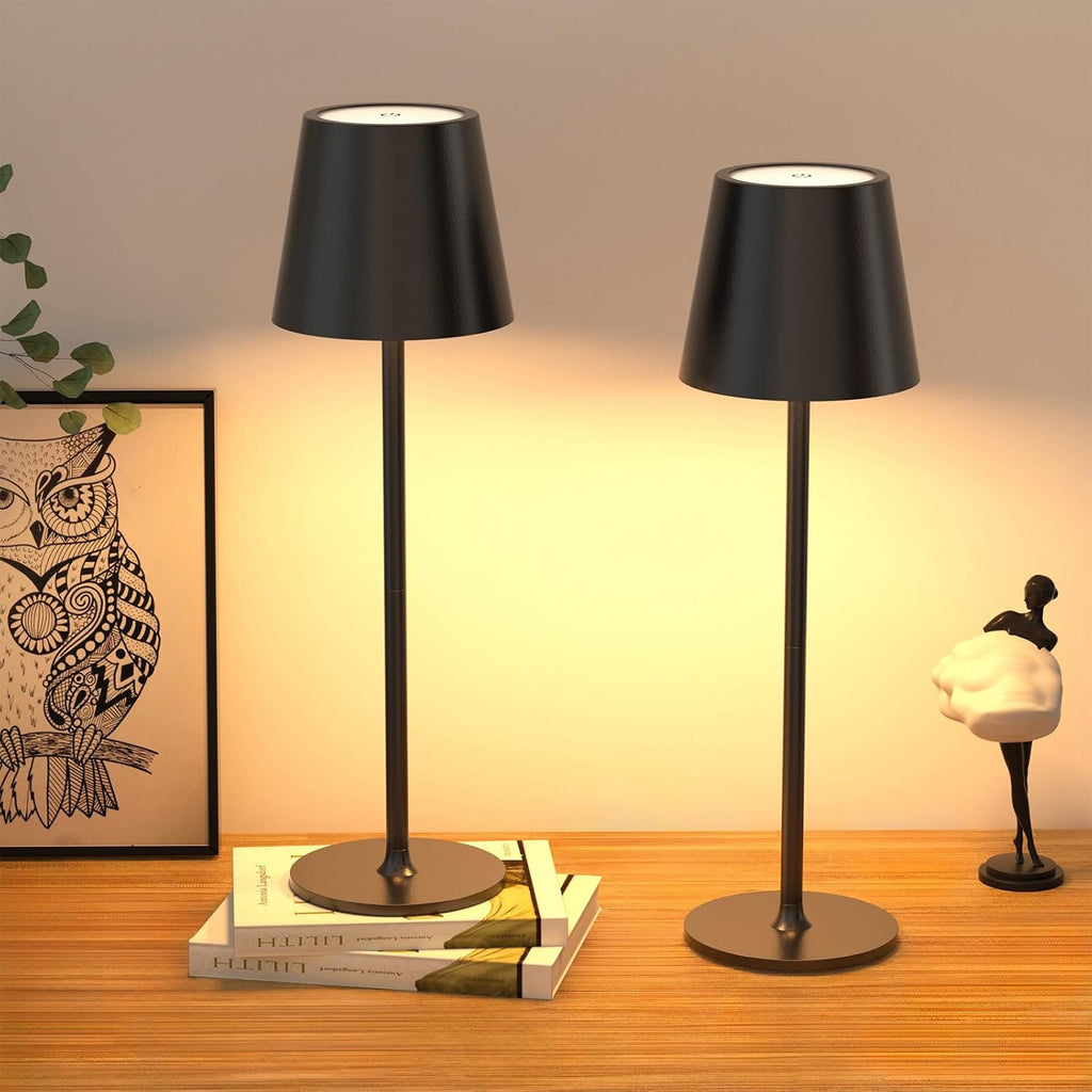 JACKYLED Cordless Table Lamps Rechargeable, 3 Adjustable Height, 5000mAh Battery Operated, 3 Colors Smooth Dimming, Portable LED…