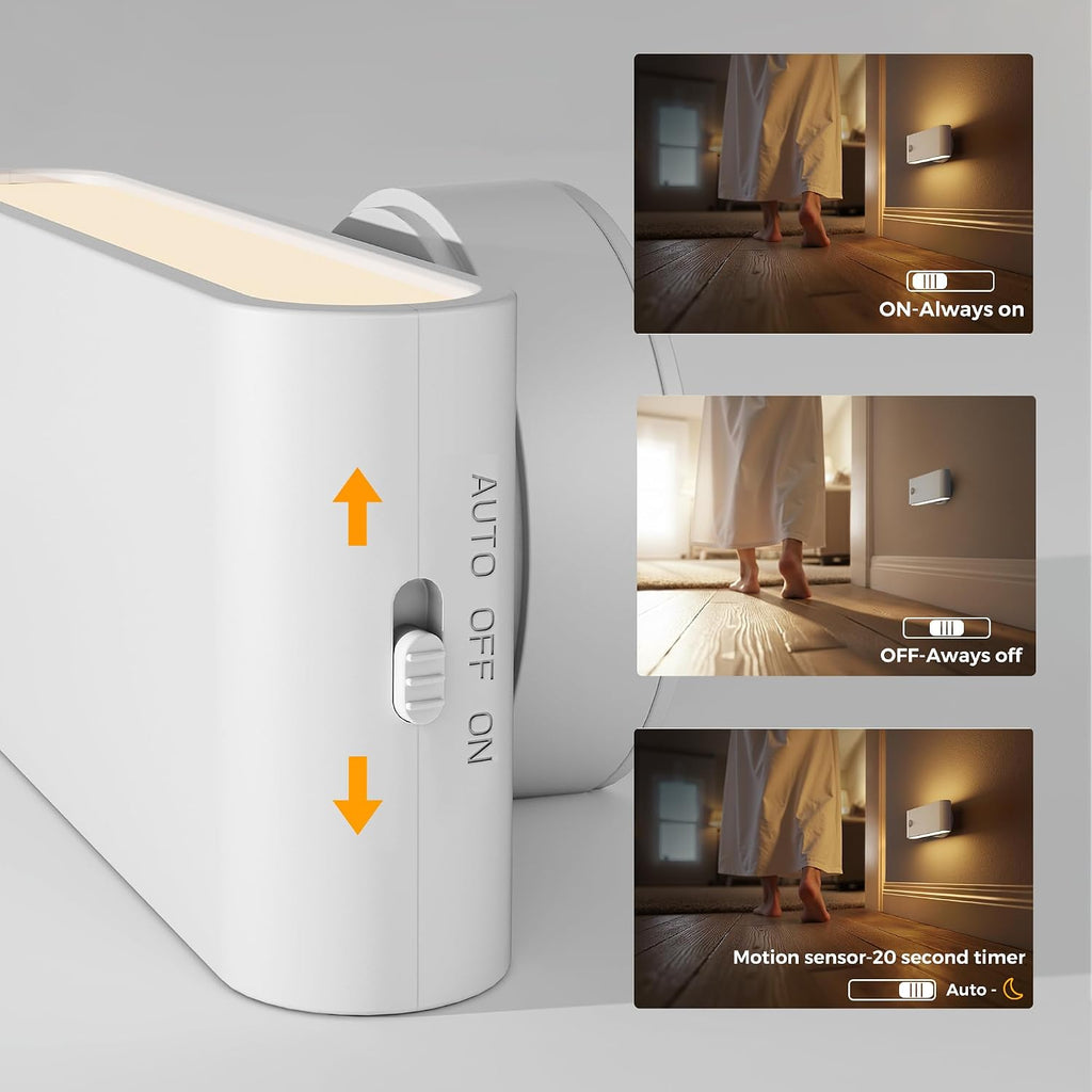 L LOHAS LED Motion Sensor Night Light, Rechargeable Stair Lights Indoor, Portable Warm White Motion Sensor Light Indoor, Battery Operated…
