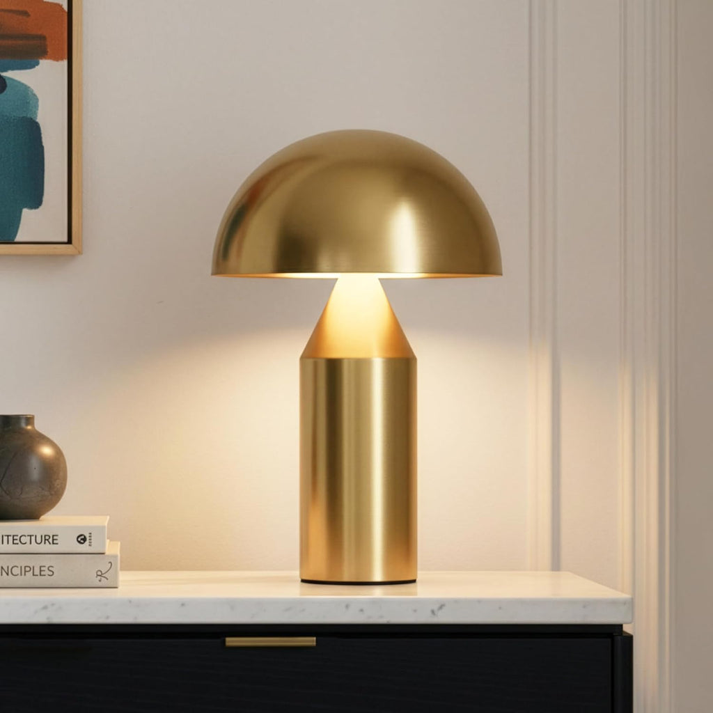 Brightech Venus Mushroom Table Lamp - Modern Lamp for Living Room, Bedroom Side/End Table - Dimmable, Unique Side Table LED Lamp Shade…