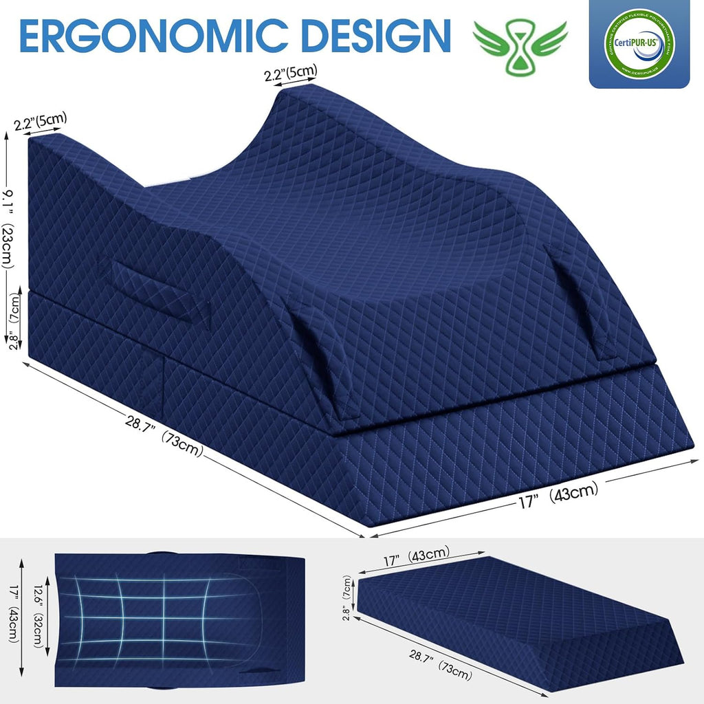 TranquilRelax TranquilRelax Elevation Pillows for Leg After Surgery, Memory Foam Adjustable Wedge Pillow for Injury or Rest, Ankle P…