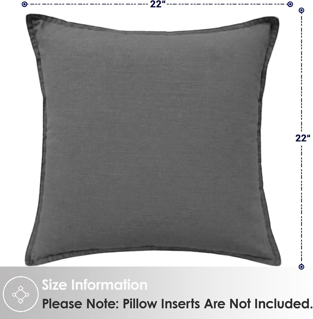 Symplora Cotton Linen Throw Pillow Covers Set of 2, Breathable Non Pilling Decorative Pillow Covers, Machine Washable Cushion Case for…