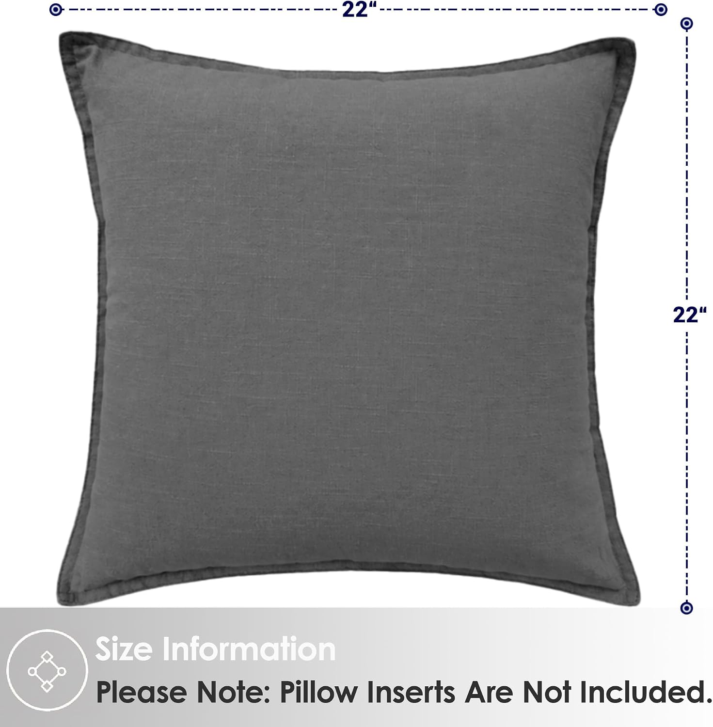 Symplora Cotton Linen Throw Pillow Covers Set of 2, Breathable Non Pilling Decorative Pillow Covers, Machine Washable Cushion Case for…
