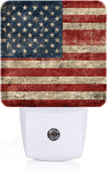 American Flag Night Light, Plug Into Wall for Boys Girls Bedroom Decorative Square Night Light Lamp 0.5w Sleep Friendly