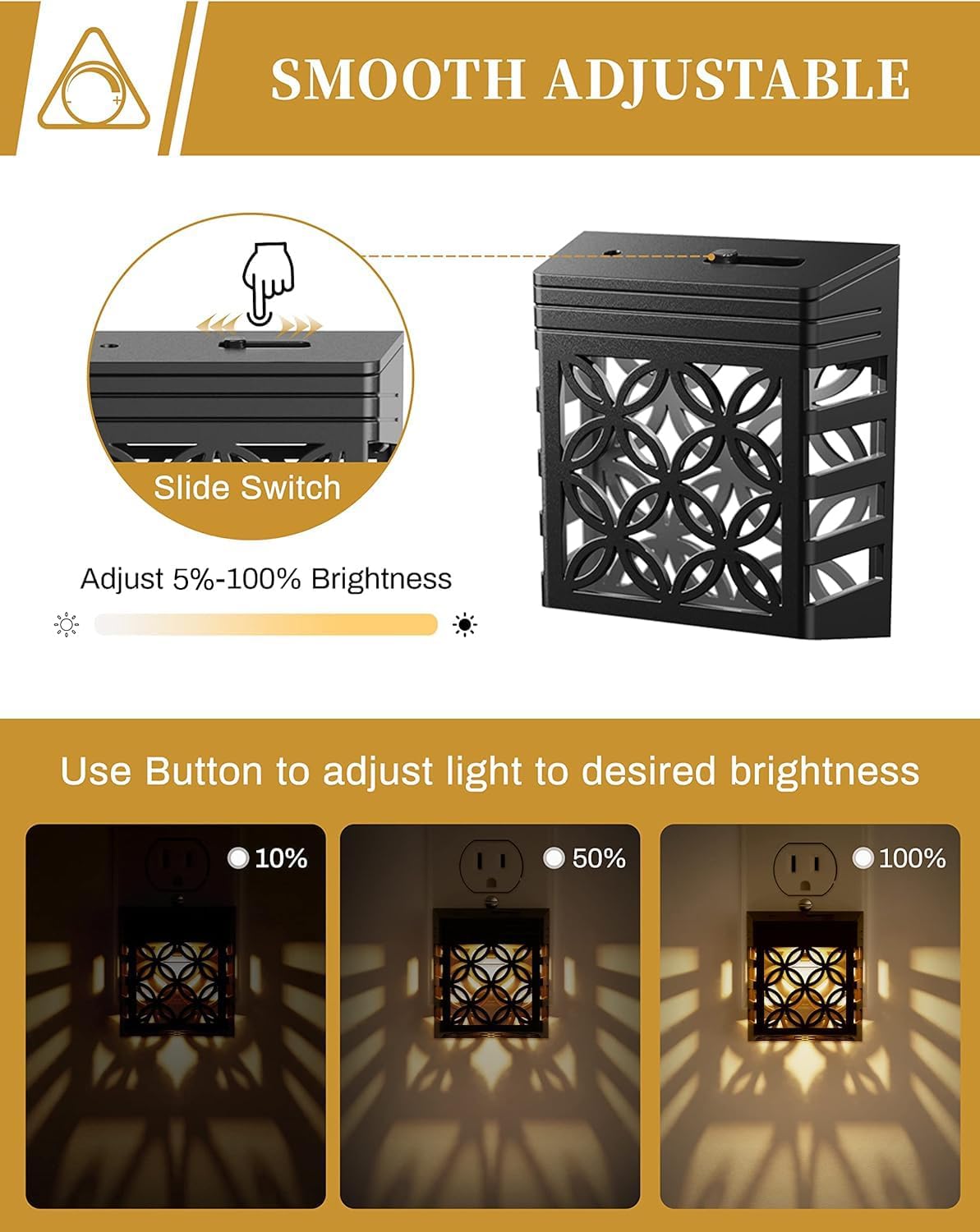 DORESshop Plug in Night Light [2 Pack], Night Lights Plug Into Wall, Dusk to Dawn Sensor Night Lights, Adjustable Brightness, Decorative…