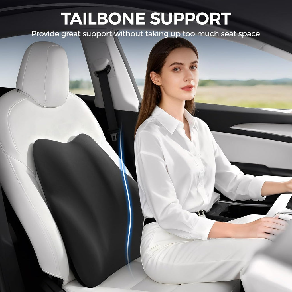 Bebas Lumbar Support Pillow for Car, Memory Foam Back Cushion for Driving, Ergonomic Lumbar Pillow for, Comfort Lower Back Support for Off…