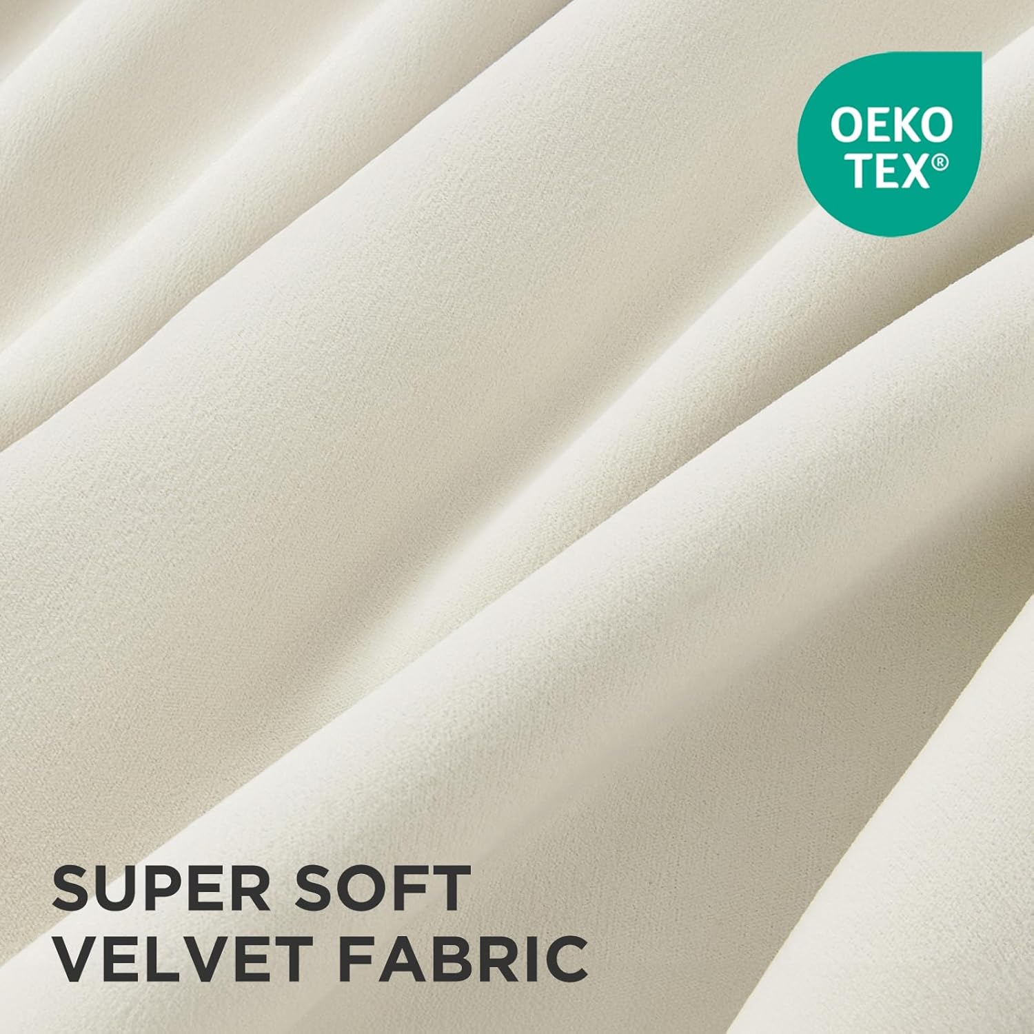 Joydeco White Velvet Curtains 108 Inches 2 Panels, Luxury Thermal Insulated Soft White Curtains for Bedroom & Living Room, Room Darkening Ve…