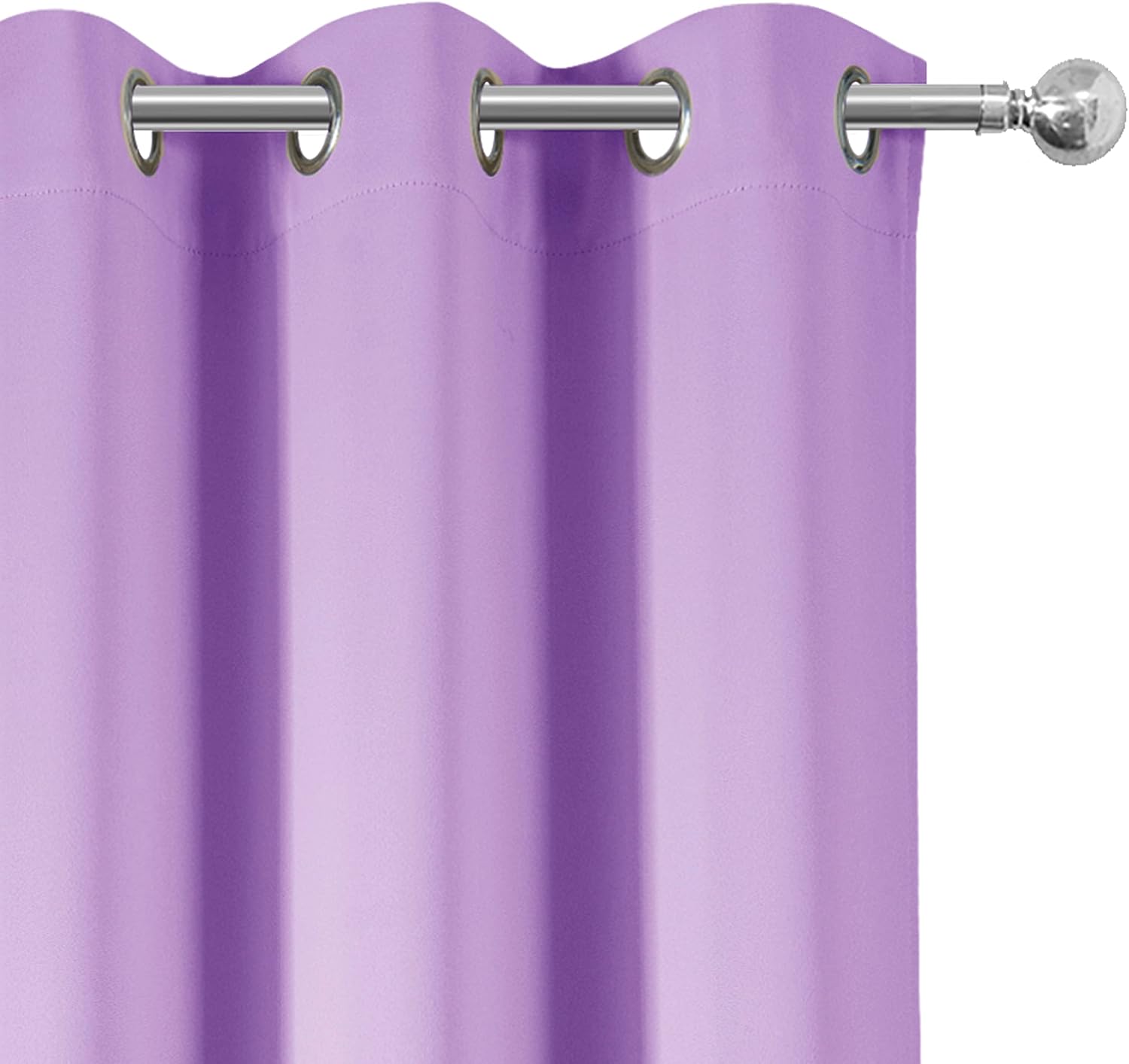 Lemomo Blackout Curtains 38 x 84 inch/Lavender Curtains Set of 2 Panels/Thermal Insulated Room Darkening Bedroom Curtains 84 inch silver