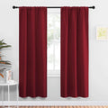 NICETOWN Christmas Burgundy Curtains Blackout Drape Panels - Lights Block Out Window Treatment Short Curtain Sets for Loft and Basement…