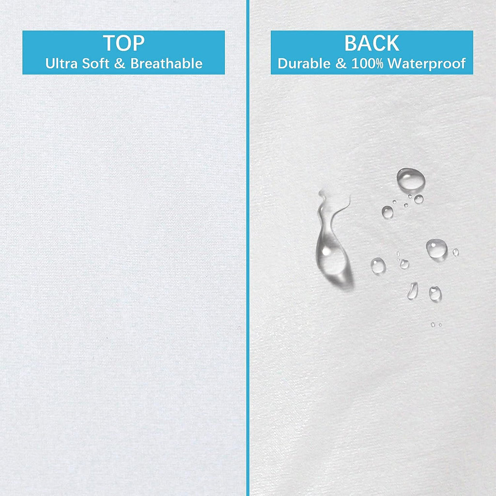Bilobanbabybedding King Pillow Protector Waterproof 4 Pack Pillow Cases with Zipper Noiseless & Breathable for King Size Pillows Machine Wa…