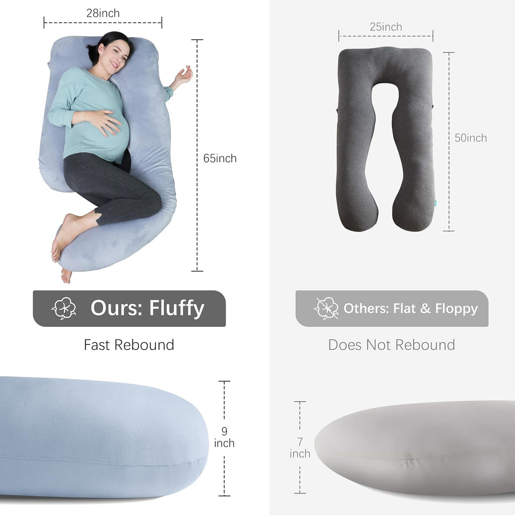 Moonpark MOON PARK Pregnancy Pillows for Sleeping - U Shaped Full Body Maternity Pillow with Removable Cover - Support for Back, Legs, Bell…