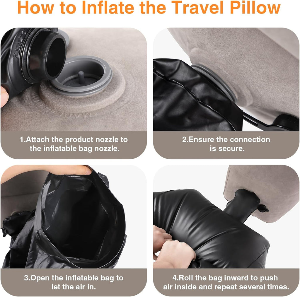 Maliton Inflatable Foot Rest Pillow for Travel, Kids Airplane Bed, Adjustable 3 Layers Height Leg Pillow of Air Travel Essentials, Car…