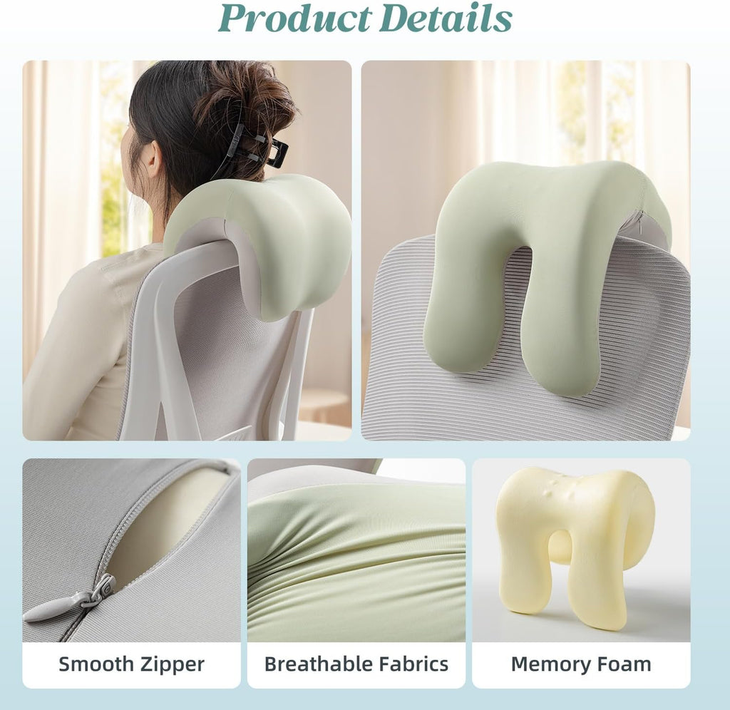 SheRest Office Chair Neck Pillow, Memory Foam Ergonomic Nap Pillow Office Chair Headrest Accessory, Neck Support Pillow Ideal for Office…