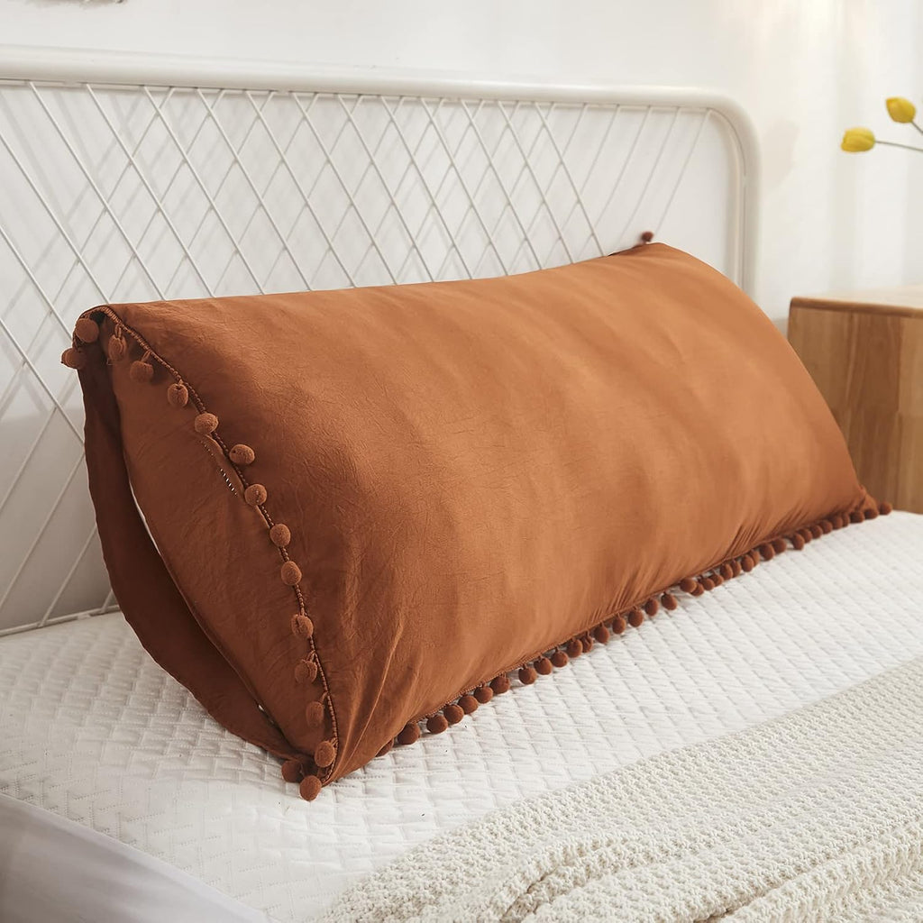 Moveover MOVE OVER Burnt Orange Body Pillow Cover 20x54 Body Pillow Case 100% Soft Washed Microfiber Boho Pillow Covers Set of 1 Vintage Po…